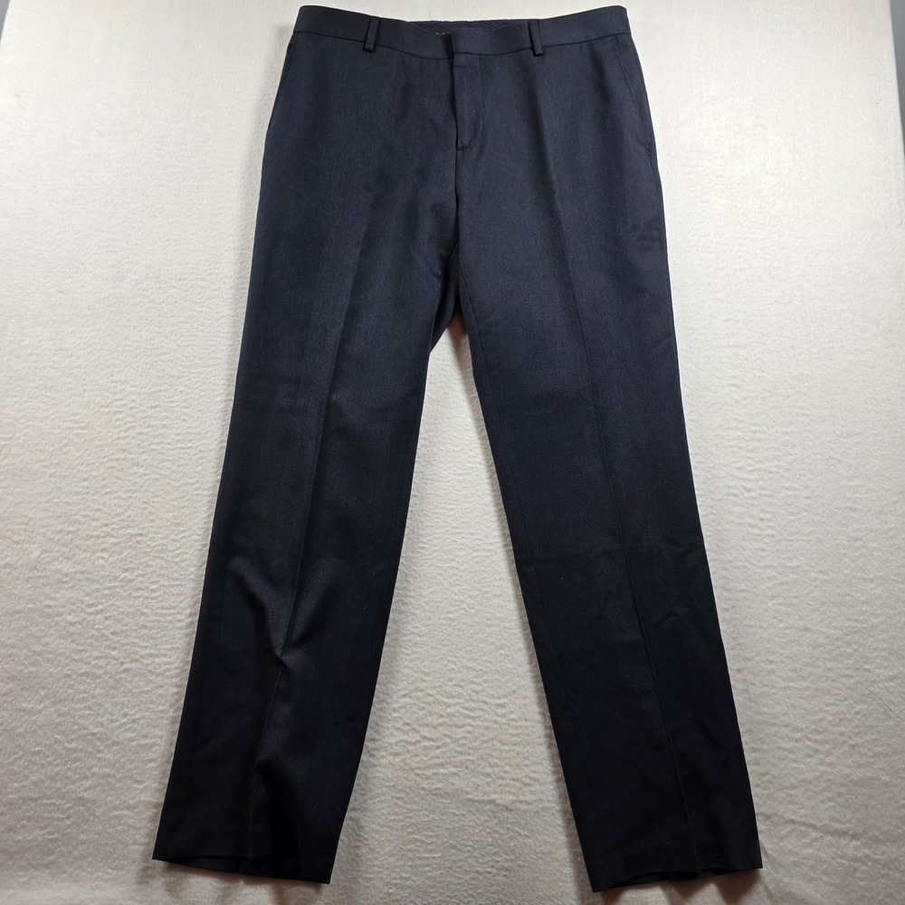 Banana Republic Tailored Slim Fit Dress Pants Midnight Navy Honeycomb 35x32